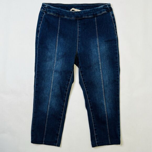 Soft Surroundings Women's Denim Lean Line Crop Jeggings Size 28x18 Pull On - Picture 1 of 7